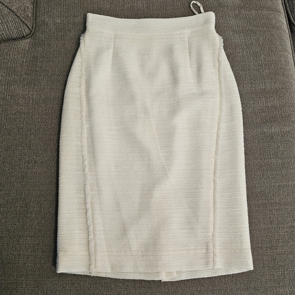 Antonio Melani Elegant Cream Textured Neutral Pencil Skirt Size 0